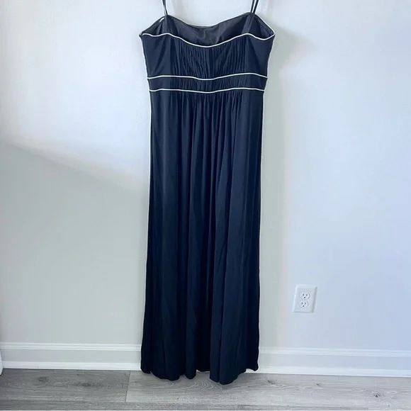 BCBG Max Azria Empire Waist Strapless Gown with Silver Piping - Picture 6 of 6